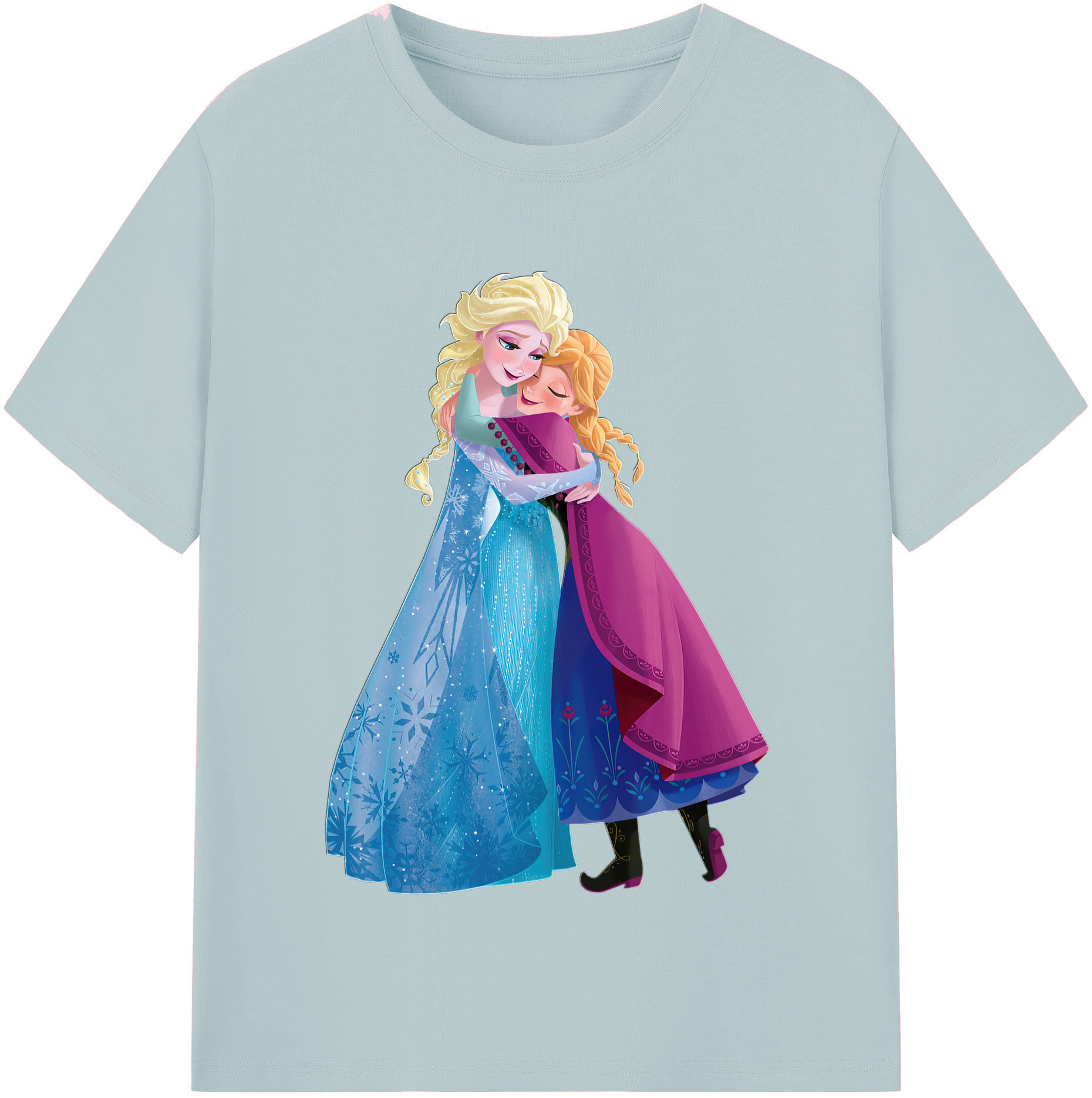（画像用） アナと雪の女王 アンナ エルサ Frozen Anna Elsa 綿100％半袖Tシャツ（フロントプリント）